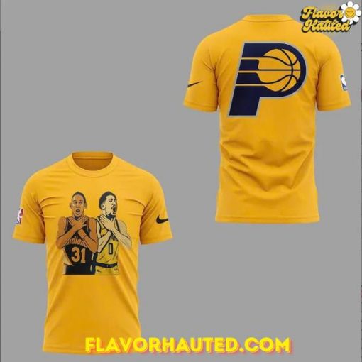 Indiana Pacers 2025 Reggie Miller Choke Yellow T-Shirt
