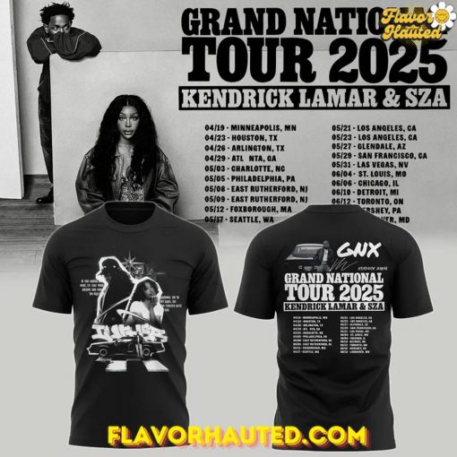 Kendrick Lamar x SZA Grand National Tour 2025 Limited Edition T-Shirt