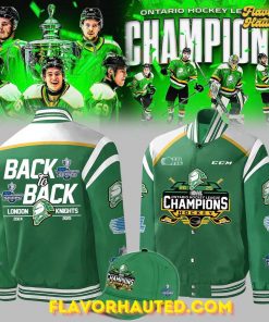 London Knights OHL Back-to-Back Champions 2024–2025 Green Bomber Jacket