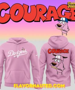 Los Angeles Dodgers x Courage the Cowardly Dog 2025 Special Pink Hoodie