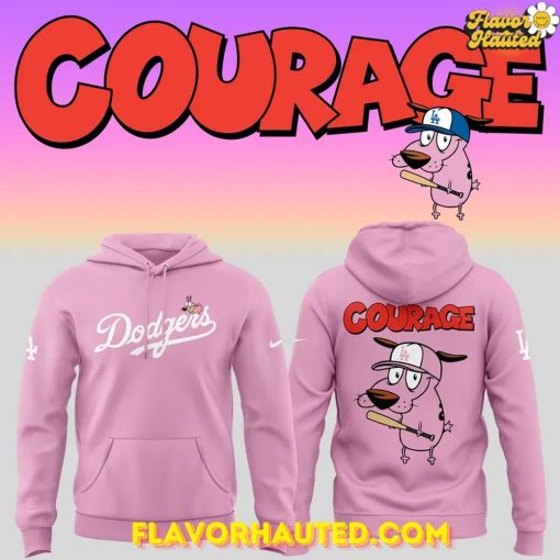 Los Angeles Dodgers x Courage the Cowardly Dog 2025 Special Pink Hoodie