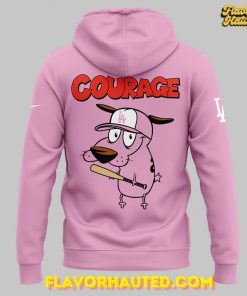 Los Angeles Dodgers x Courage Dog 2025 Special Pink Hoodie 3