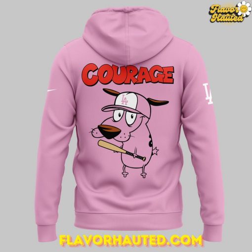 Los Angeles Dodgers x Courage the Cowardly Dog 2025 Special Pink Hoodie