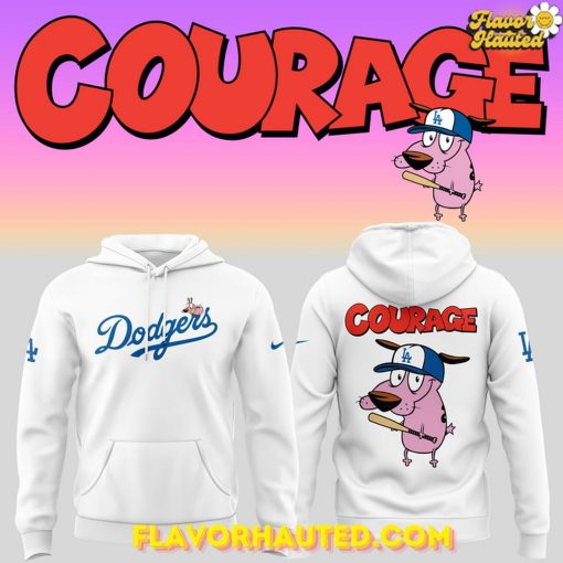 Los Angeles Dodgers x Courage the Cowardly Dog 2025 Special White Hoodie