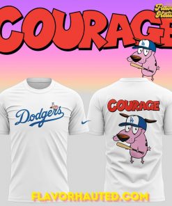 Los Angeles Dodgers x Courage the Cowardly Dog 2025 Special White T-Shirt