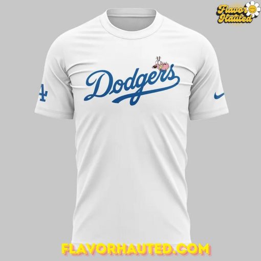 Los Angeles Dodgers x Courage the Cowardly Dog 2025 Special White T-Shirt
