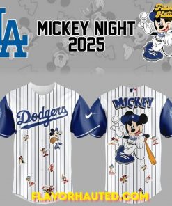 Los Angeles Dodgers x Mickey Mouse Night 2025 Limited Striped Baseball Jersey