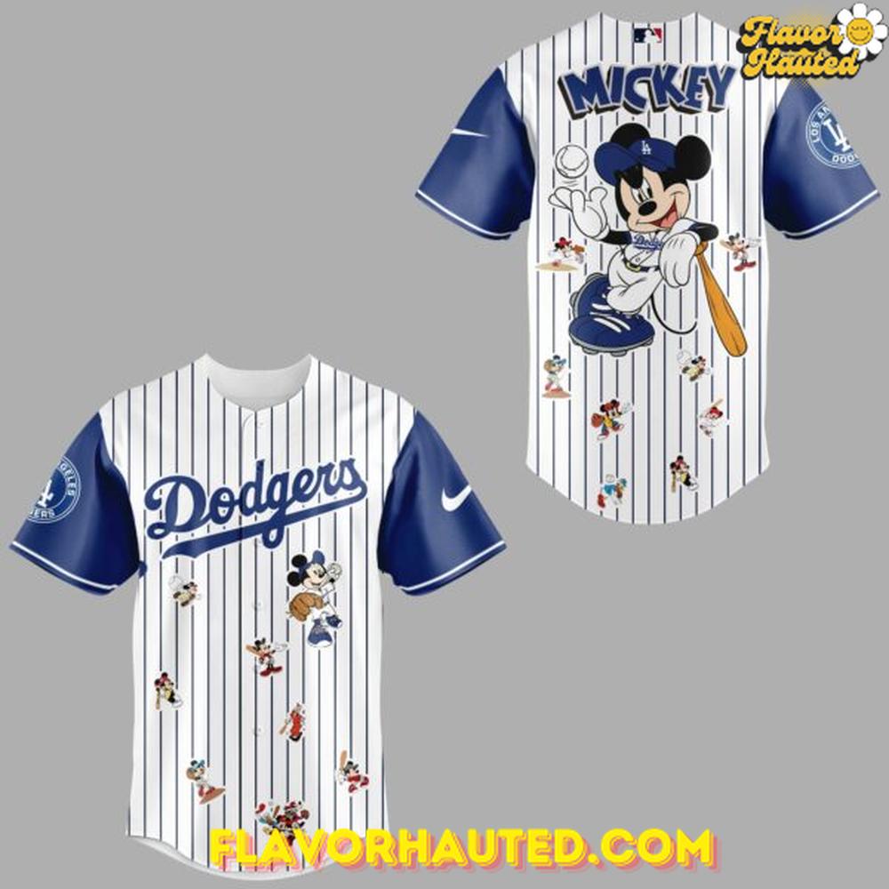 Los Angeles Dodgers x Mickey Mouse Night 2025 Limited Striped Baseball Jersey Los Angeles Dodgers x Mickey Mouse Night 2025 Limited Striped Baseball Jersey