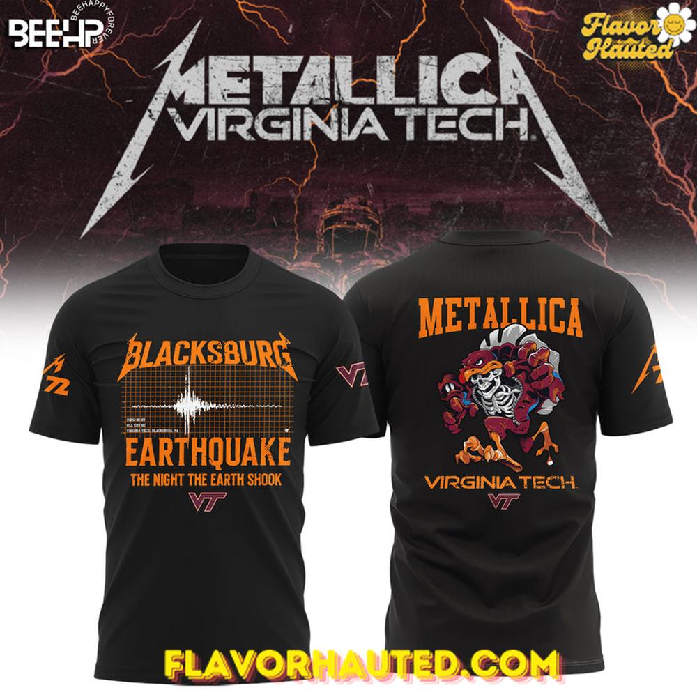 Metallica x Virginia Tech Hokies Blacksburg Earthquake 2025 Limited T-Shirt Metallica x Virginia Tech Hokies Blacksburg Earthquake 2025 Limited T-Shirt