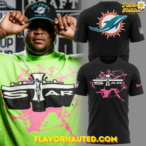 Miami Dolphins NFL x Hell Star Limited Edition Black T-Shirt