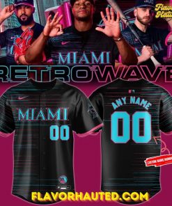 Miami Marlins Retrowave Neon City Edition Baseball Jersey