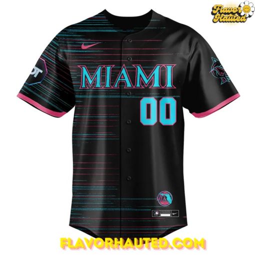 Miami Marlins Retrowave Neon City Edition Baseball Jersey