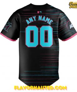 Miami Marlins Retrowave Neon City Edition Baseball Jersey 3