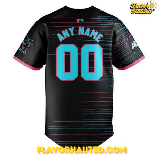 Miami Marlins Retrowave Neon City Edition Baseball Jersey