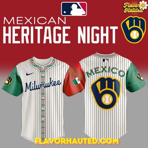 Milwaukee Brewers 2025 Mexican Heritage Night Striped Special Jersey