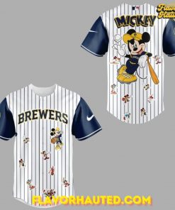 Milwaukee Brewers x Mickey Mouse Night 2025 Limited Striped Baseball Jersey