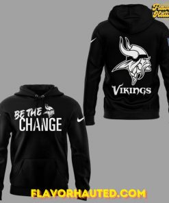 Minnesota Vikings 2025 Be The Change Special Black Hoodie