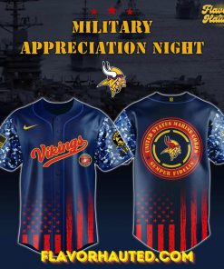 Minnesota Vikings 2025 Military Appreciation Night Limited Edition Baseball Jersey