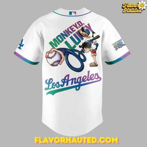 Monkey D. Luffy Los Angeles Dodgers 2025 Special Baseball Jersey