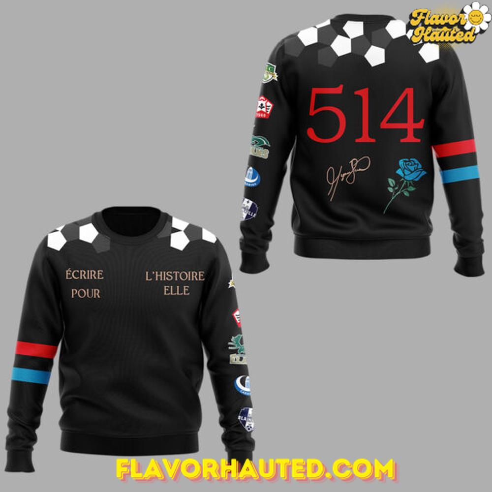 Montreal Roses Football 514 Signature 2025 Sweatshirt Montreal Roses Football 514 Signature 2025 Sweatshirt