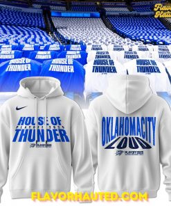 Oklahoma City Thunder Playoff 2025 White Hoodie