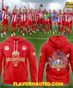 lympiacos 2024-2025 Champions 48th Title Limited Hoodie
