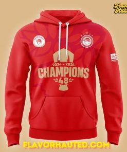 lympiacos 2024-2025 Champions 48th Title Limited Hoodie