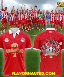 Olympiacos 2024-2025 Champions 48th Title Limited Polo Shirt