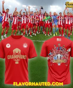 Olympiacos 2024-2025 Champions 48th Title Limited T-Shirt