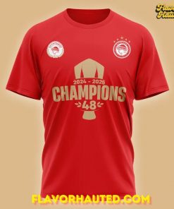 Olympiacos 2024-2025 Champions 48th Title Limited T-Shirt
