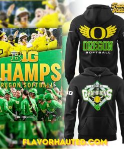 Oregon Softball Big Ten Champions 2025 Black Hoodie
