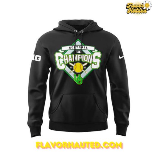 Oregon Softball Big Ten Champions 2025 Black Hoodie