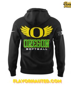 Oregon Softball Big Ten Champions 2025 Black Hoodie 3