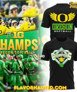 Oregon Softball Big Ten Champions 2025 Black T-Shirt