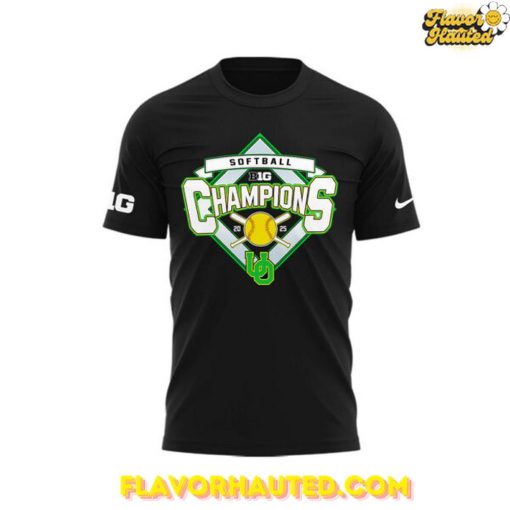 Oregon Softball Big Ten Champions 2025 Black T-Shirt