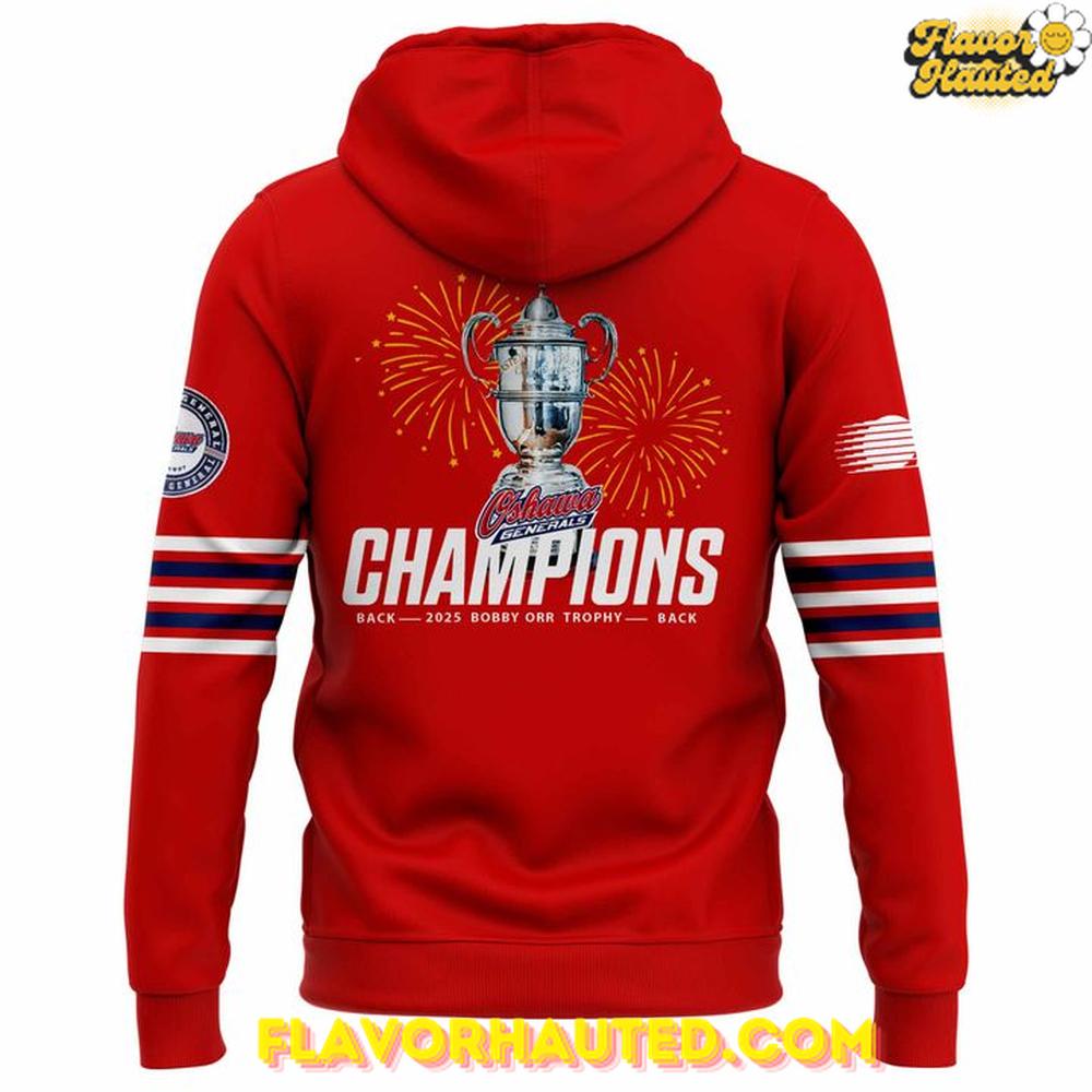 Oshawa Generals 2025 Eastern Conference Back-to-Back Champions Limited Hoodie Oshawa Generals 2025 Eastern Conference Back-to-Back Champions Limited Hoodie