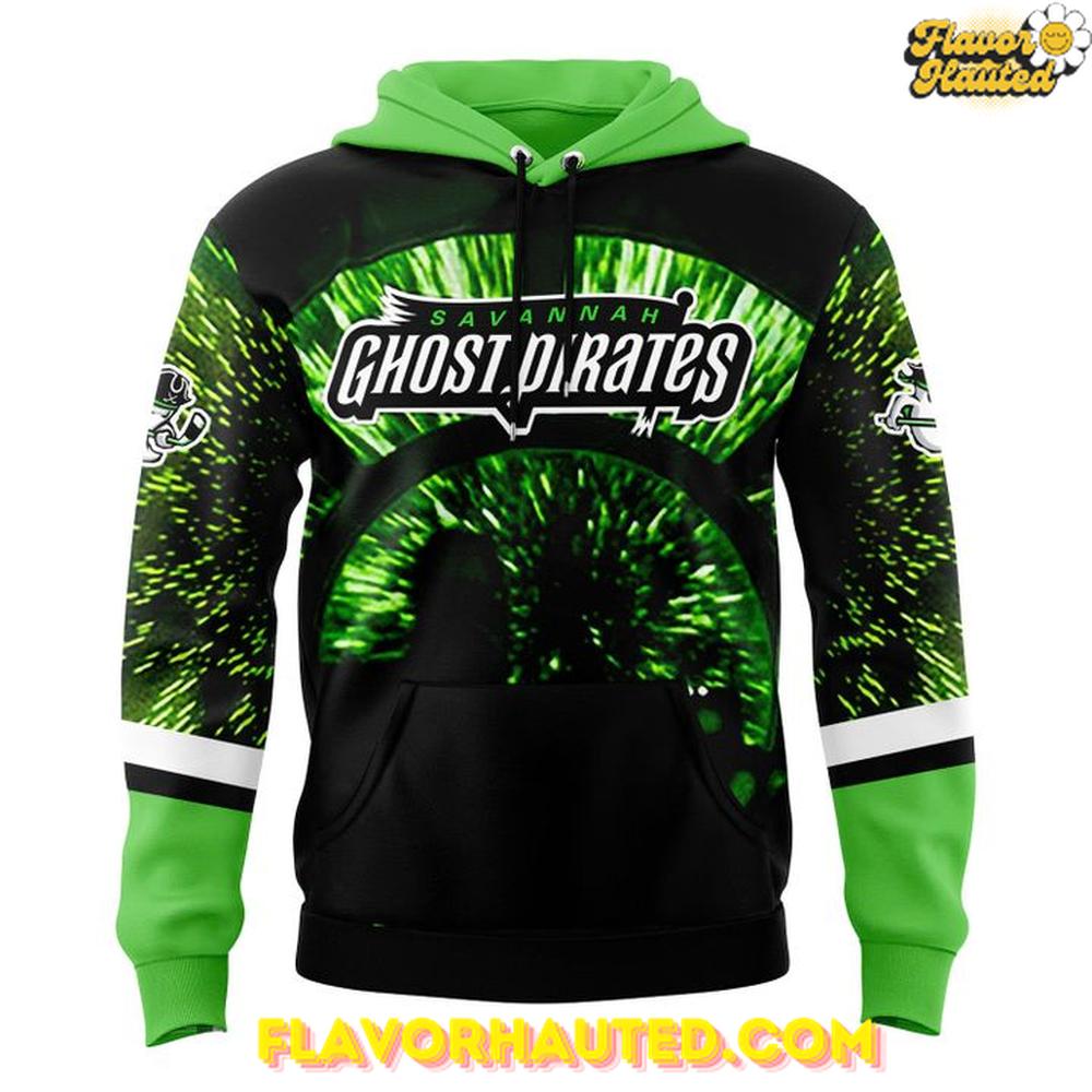 Savannah Ghost Pirates Custom Special Neon Green Hoodie Savannah Ghost Pirates Custom Special Neon Green Hoodie