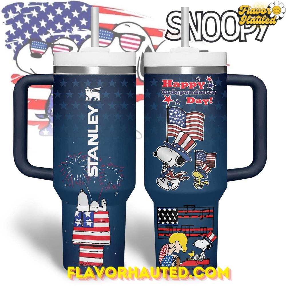 Snoopy Happy Independence Day Limited Edition Stanley Tumbler Cup Snoopy Happy Independence Day Limited Edition Stanley Tumbler Cup