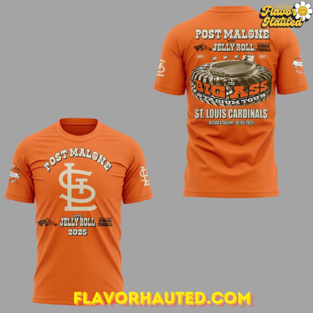 St. Louis Cardinals x Post Malone with Jelly Roll Limited Edition T-Shirt St. Louis Cardinals x Post Malone with Jelly Roll Limited Edition T-Shirt
