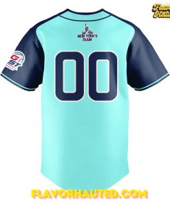 Staten Island SJ New York's Team Aqua Blue Baseball Jersey 3