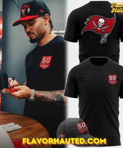 Tampa Bay Buccaneers Celebrate the Legacy of 50 Seasons 2025 Special Black T-Shirt