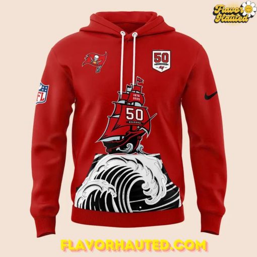 Tampa Bay Buccaneers Celebrate the Legacy of 50 Seasons 2025 Special Red Hoodie
