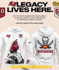 Tampa Bay Buccaneers Celebrate the Legacy of 50 Seasons 2025 Special White Hoodie