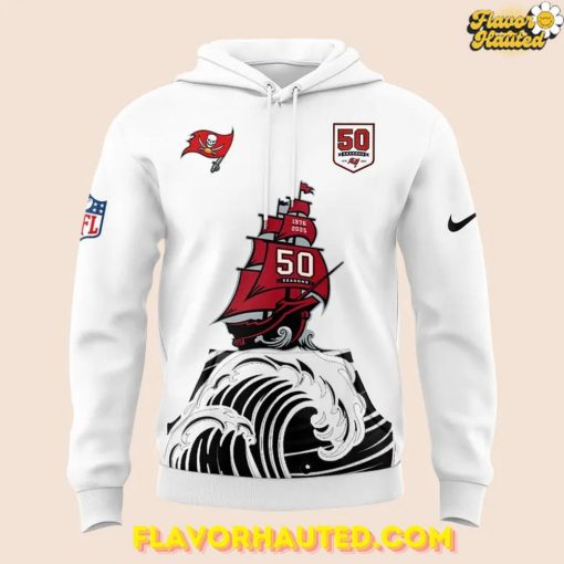 Tampa Bay Buccaneers Celebrate the Legacy of 50 Seasons 2025 Special White Hoodie