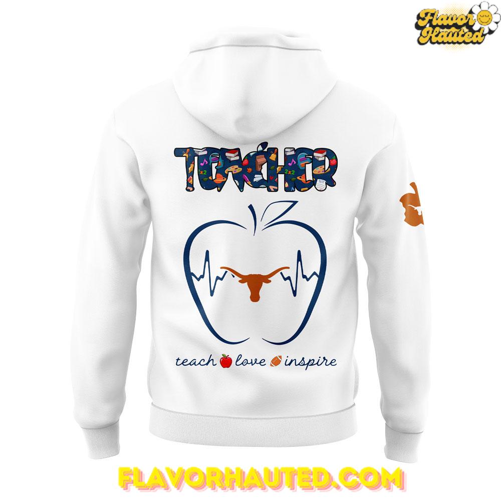 Texas Longhorns Teacher Appreciation 2025 Special White Hoodie Texas Longhorns Teacher Appreciation 2025 Special White Hoodie