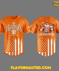 Texas Longhorns Tournament Champions 2025 Orange Baseball Jersey