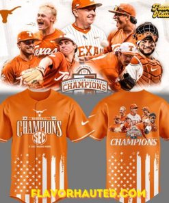 Texas Longhorns Tournament Champions 2025 Orange Baseball Jersey