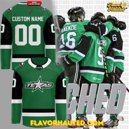 Texas Stars 2025 Custom Name and Number Green Hockey Jersey