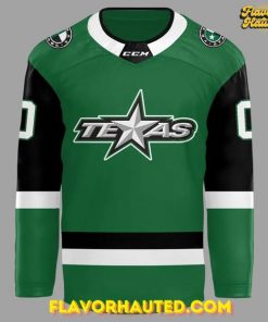 Texas Stars 2025 custom name and number Green Hockey Jersey 2