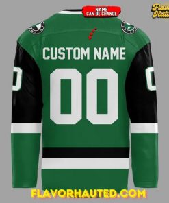 Texas Stars 2025 custom name and number Green Hockey Jersey 3
